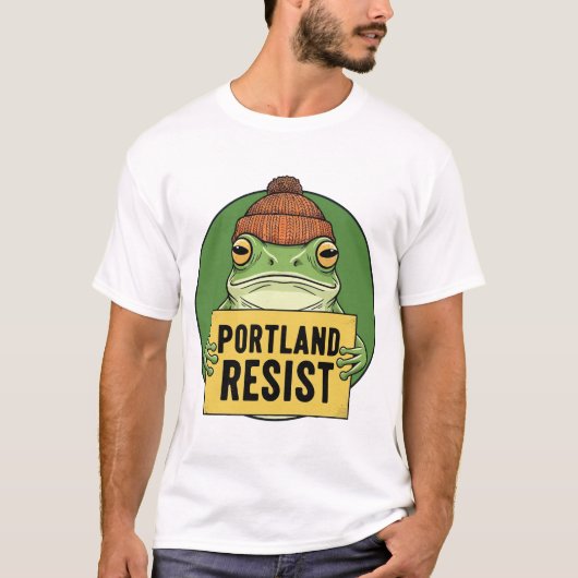 T-shirt Portland Frog Resist Activist  (Devant)