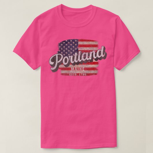 T-shirt Portland Maine Classic Grunge 1 (3) (Design devant)