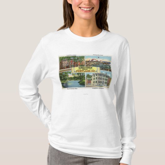 T-shirt Portland, MaineGreetings de avec pittoresque (Devant)
