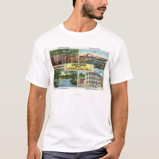 T-shirt Portland, MaineGreetings de avec pittoresque (Devant)