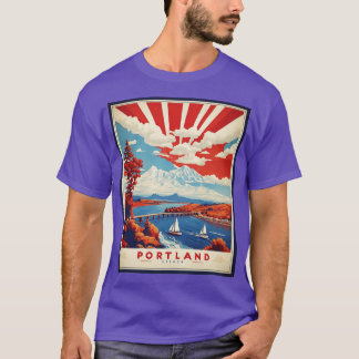 T-shirt Portland Oregon États-Unis d'Amérique Tourisme V