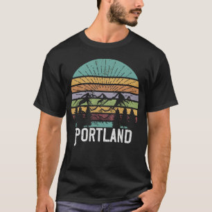 T-shirt Portland Oregon Vintage Rétro Montagne 70S 80S S g