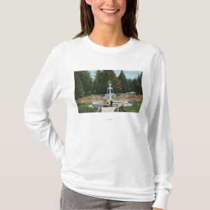 T-shirt Portland, vue de fontaine de parc d'OregonCity