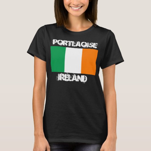 T-shirt Portlaoise, Irlande avec drapeau irlandais (Devant)