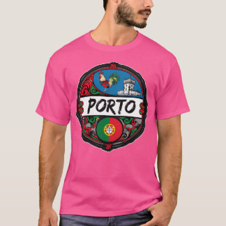 T-shirt Porto Portugal Drapeau Badge Voyage Souvenir Porto