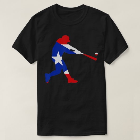T-shirt Porto Rico Baseball PR Batter Classic Drapeau Bori (Design devant)