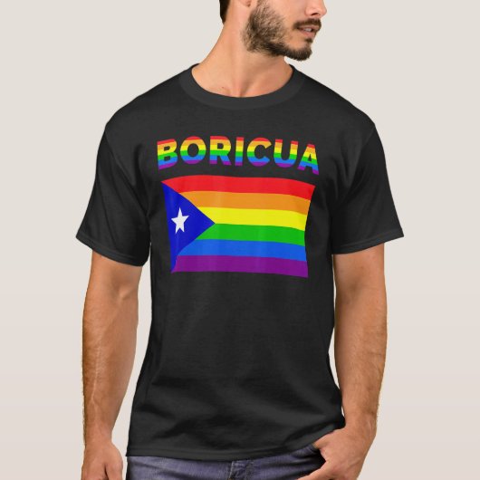 T-shirt Porto Rico Boricua Gay pride Lgbt Rainbow 1 (Devant)