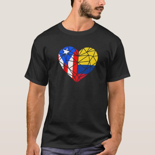 T-shirt Porto Rico Colombie Drapeau Boricua Heart Brotherh (Devant)