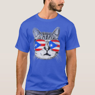 T-shirt Porto Rico Drapeau Pays Racines Amoureux des chats
