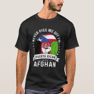 T-shirt Porto Rico Flag Afghanistan Cultive Humour Fide