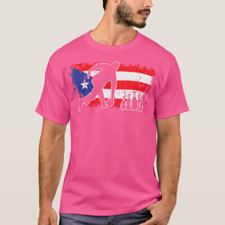 T-shirt Porto Rico Flag Bowling League entraîneur Cool Bo