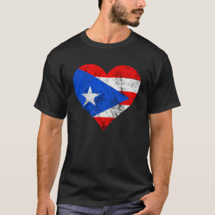 T-shirt Porto Rico Heart Puerto Ricaner Puertorro Drapeau