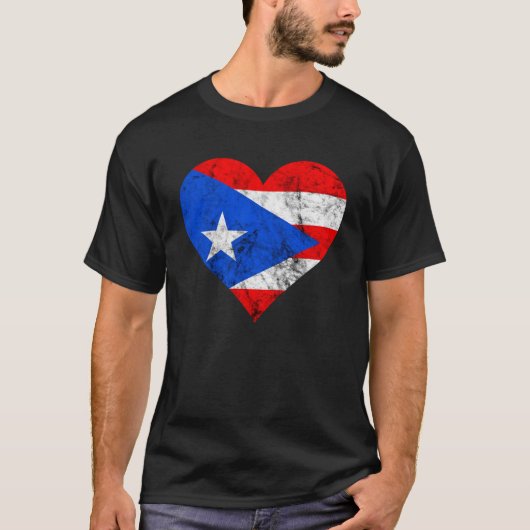 T-shirt Porto Rico Heart Puerto Ricaner Puertorro Drapeau (Devant)