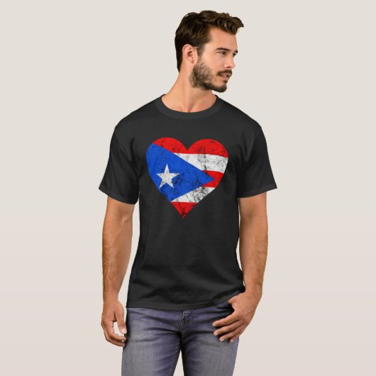 T-shirt Porto Rico Heart Puerto Ricaner Puertorro Drapeau (Devant entier)