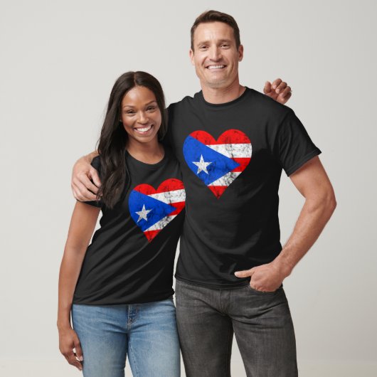 T-shirt Porto Rico Heart Puerto Ricaner Puertorro Drapeau (Unisexe)