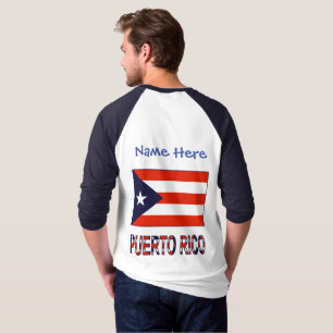T-shirt Porto Rico Porto Rico Drapeau bleu Personnalisatio