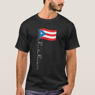 T-shirt Porto Rico Signature Drapeau Poteau Patriotique Pu