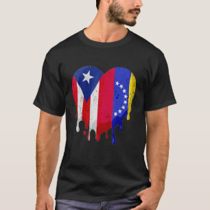T-shirt Porto Rico Venezuela Drapeau Coeur Cultivé Patriot