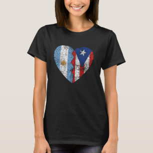 T-shirt Portoricain Argentine Drapeaux Coeur Argentine Pu