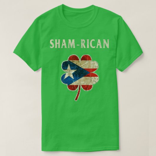 T-shirt Portoricain Boricua Shamrock irlandais Drapeau St  (Design devant)