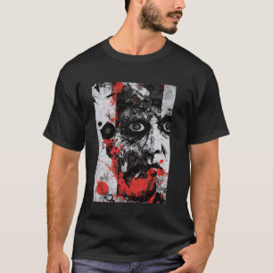 T-shirt Portrait Abstrait Chaotique Art Grunge Avant-Garde