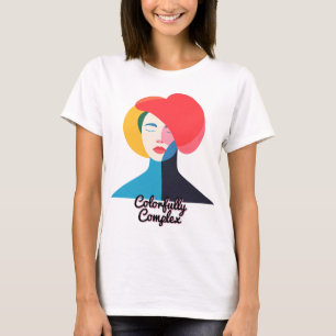 T-shirt Portrait Abstrait de femme colorée
