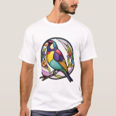 T-shirt Portrait animal d'oiseaux Verre tendu Forêt fauniq (Devant)