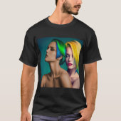 T-shirt Portrait arc-en-ciel double (Devant)
