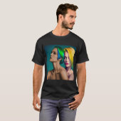 T-shirt Portrait arc-en-ciel double (Devant entier)