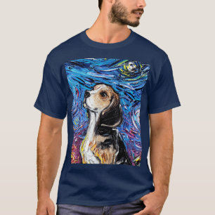 T-shirt Portrait beagle Starry Night Chien mignonne Animal