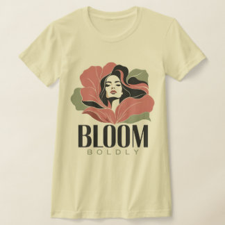 T-shirt Portrait Botanique Féminin Fleurir avec Audace