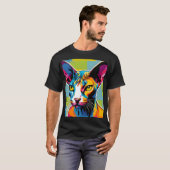 T-shirt Portrait Chat Sphynx Pop Art (Devant entier)