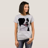 T-shirt Portrait Collie Bordure de chien animal de compagn (Devant entier)