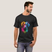 T-shirt Portrait coloré de chien (Devant entier)
