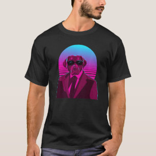 T-shirt Portrait coloré de Labrador Retriever Vaporwave La