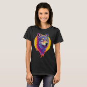 T-shirt Portrait couleur Wolf (Devant entier)