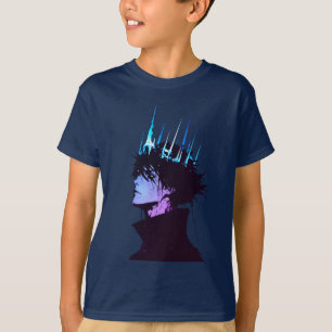 T-shirt Portrait d'anime roi gothique masculin avec couron