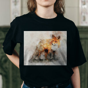 T-shirt Portrait d'aquarelle Red Fox 04