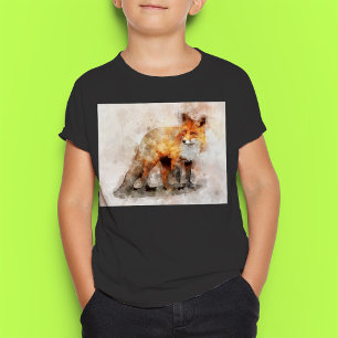 T-shirt Portrait d'aquarelle Red Fox 04