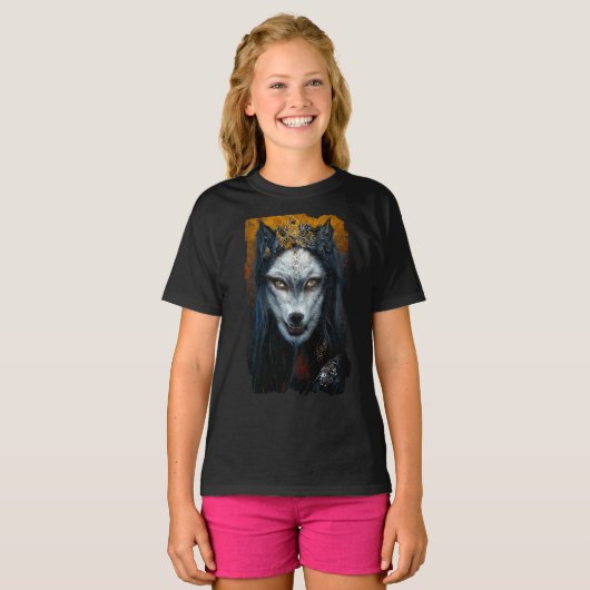 T-shirt Portrait d'Art numérique d'un loup-garou (Devant entier)