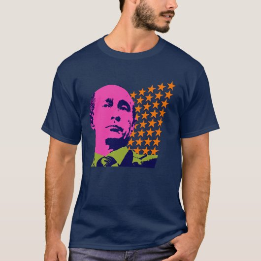 T-shirt Portrait d'art rose Poutine Pop (Devant)