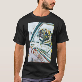 T-shirt Portrait de Bulldog Néerlandais au Volant Art de V