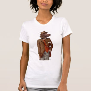 T-shirt Portrait de cavalier de poseur rouge
