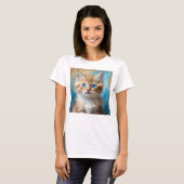 T-shirt Portrait de chat adorable (Devant entier)