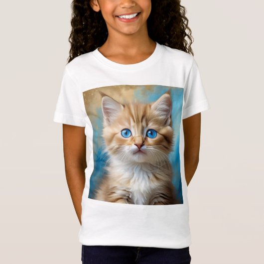T-Shirt Portrait de chat adorable (Devant)