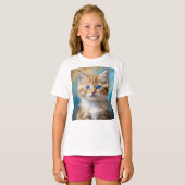 T-shirt Portrait de chat adorable (Devant entier)