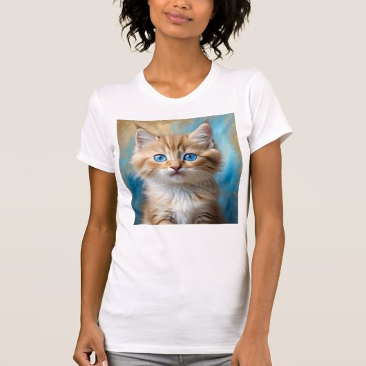 T-shirt Portrait de chat adorable (Devant)
