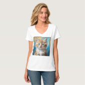 T-shirt Portrait de chat adorable (Devant entier)