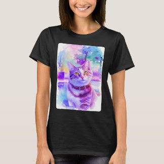 T-shirt Portrait de chat animal beau chaton illustration