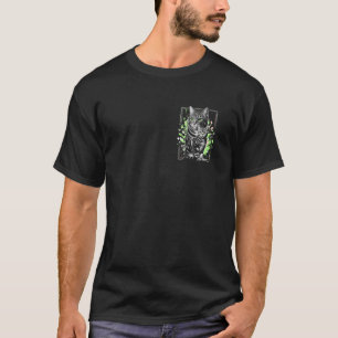 T-shirt Portrait de chat aux yeux verts et éclaboussures d